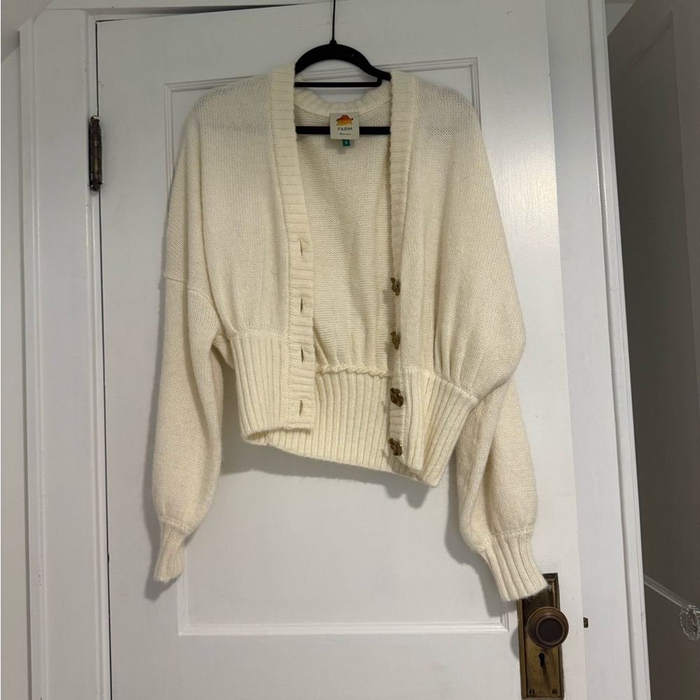 FARM Rio Cream Button-Up Cardigan - Picture 3 of 5